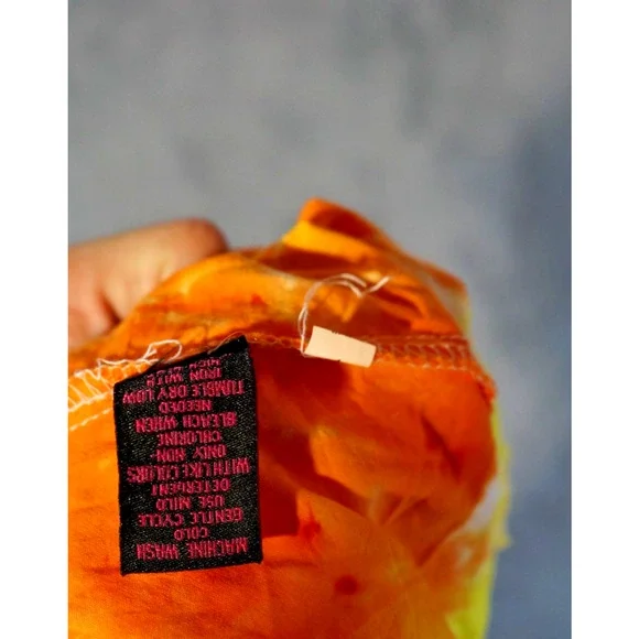 Luxe Artisan Hand Dyed Rainbow Tie-Dye Asymmetric Hem Dress Size Small - Picture 13 of 14